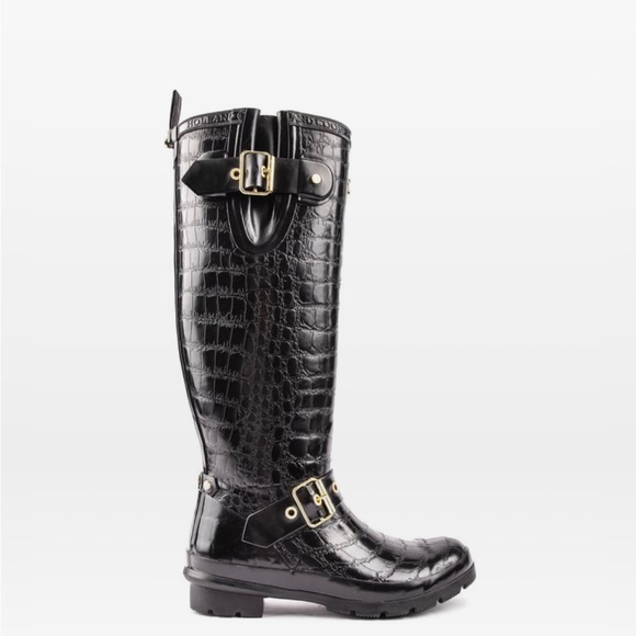 Holland Cooper Shearling Lined Wellington Boots - Picture 4 of 9